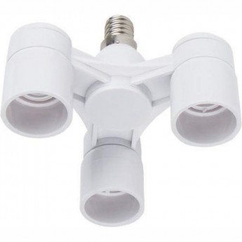 Переходник ECOLA BASE A4T34WEAY с цоколя E14 на 3хE14, белый Переходник ECOLA BASE A4T34WEAY с цоколя E14 на 3хE14, белый