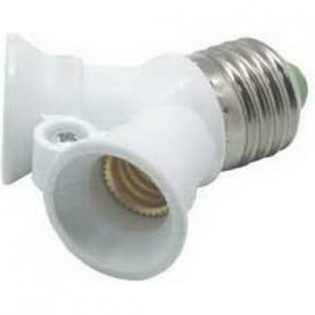 Переходник ECOLA BASE A7T24WEAY с цоколя E27 на 2хE14, белый Переходник ECOLA BASE A7T24WEAY с цоколя E27 на 2хE14, белый