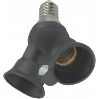 Переходник ECOLA BASE A7T24BEAY с цоколя E27 на 2хE14, черный Переходник ECOLA BASE A7T24BEAY с цоколя E27 на 2хE14, черный