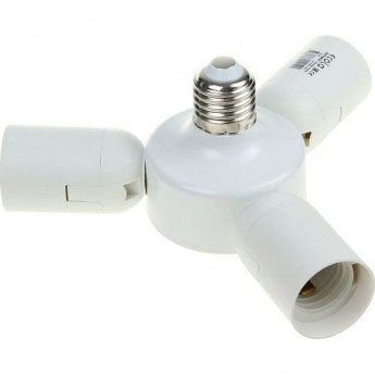 Переходник ECOLA BASE A7P37WEAY с цоколя E27 на 3хE27, белый Переходник ECOLA BASE A7P37WEAY с цоколя E27 на 3хE27, белый