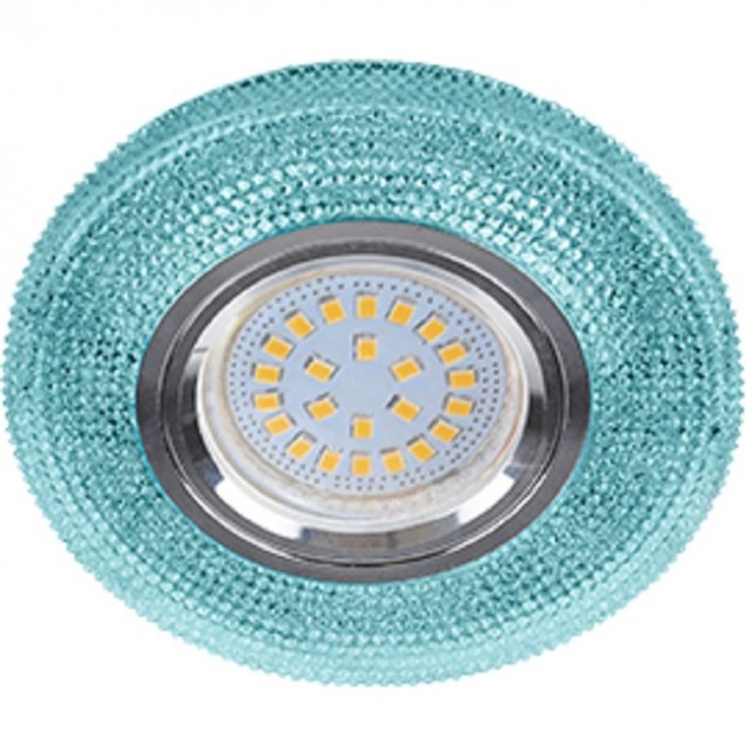 Светильник ECOLA MR16 LD7069 GU5.3 встр. искристый с подсветкой "Модерн" Голубой / Хром 25x95 FB16CMEFB