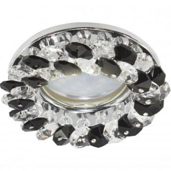 Встраиваемый светильник ECOLA LIGHT MR16 CD4141 FG1617EFY прозрачный, черный, хром Встраиваемый светильник ECOLA LIGHT MR16 CD4141 FG1617EFY прозрачный, черный, хром
