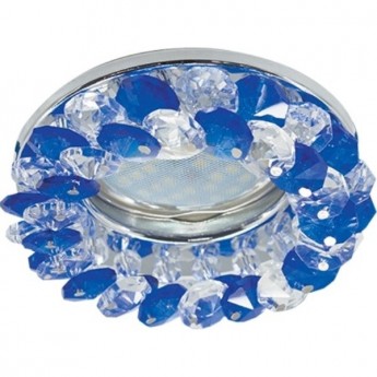 Встраиваемый светильник ECOLA LIGHT MR16 CD4141 FL1617EFY прозрачный, голубой, хром Встраиваемый светильник ECOLA LIGHT MR16 CD4141 FL1617EFY прозрачный, голубой, хром