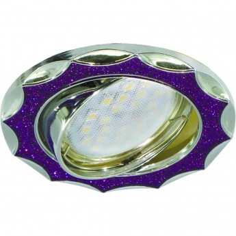 Встраиваемый светильник (литой)ECOLA MR16 DL36 FP1613EFY фиолетовый блеск, хром Встраиваемый светильник (литой)ECOLA MR16 DL36 FP1613EFY фиолетовый блеск, хром